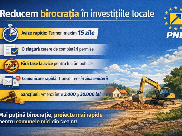 PNL accelerează debirocratizarea: investiții locale mai rapide pentru comunele mici din Neamț